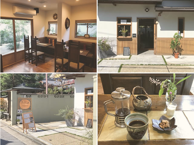 アリカフェの外観、店内